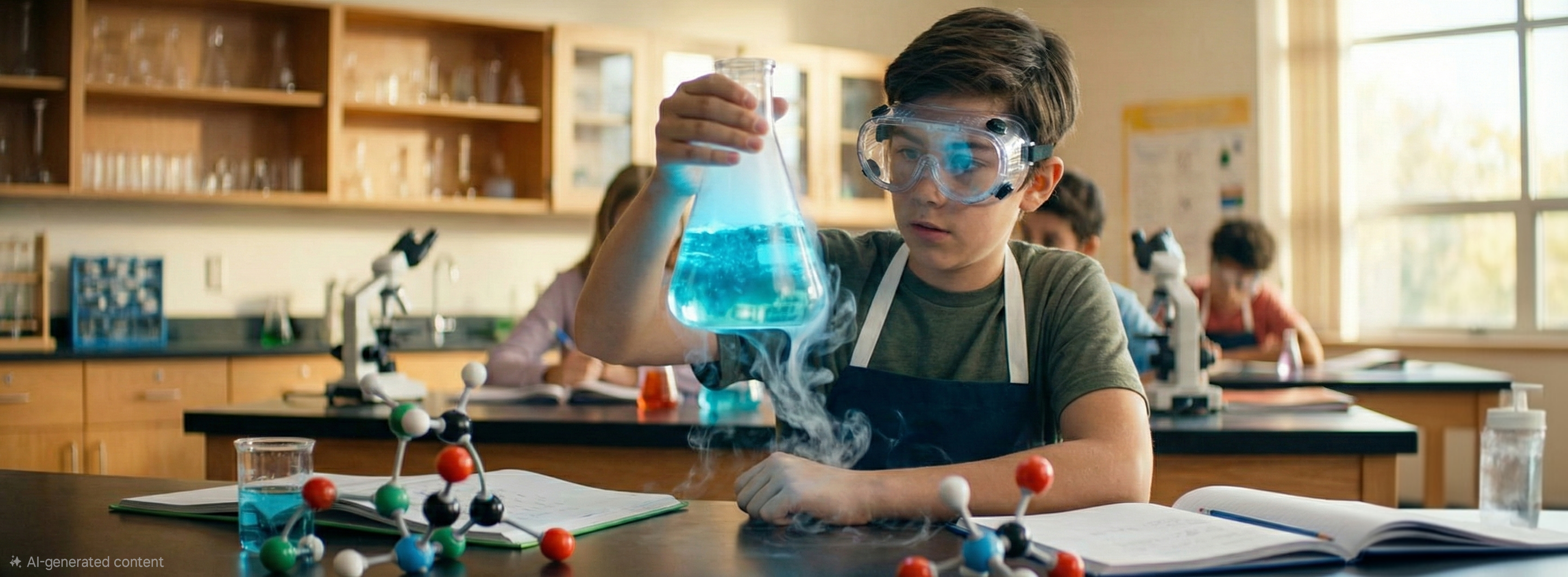 Chemistry experiment with lab equipment